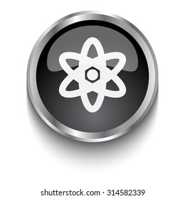 White Nuclear symbol on black web button