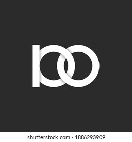 White number 100 logo on gray background. Vector illustration.