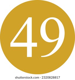White number on golden circle for house vector.