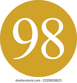 White number on golden circle for house vector.