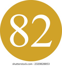 White number on golden circle for house vector.