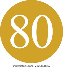 White number on golden circle for house vector.