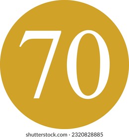 White number on golden circle for house vector.
