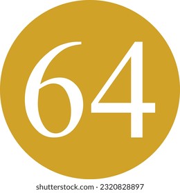 White number on golden circle for house vector.