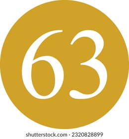 White number on golden circle for house vector.