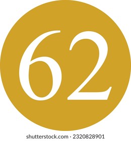 White number on golden circle for house vector.