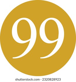 White number on golden circle for house vector.