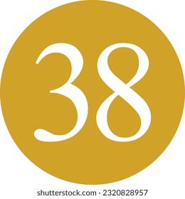 White number on golden circle for house vector.