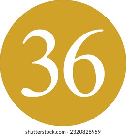 White number on golden circle for house vector.