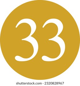 White number on golden circle for house vector.