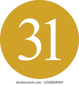 White number on golden circle for house vector.