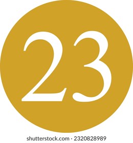 White number on golden circle for house vector.