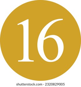 White number on golden circle for house vector.