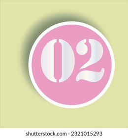 White number on pink circle for house vector.