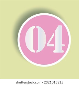 White number on pink circle for house vector.
