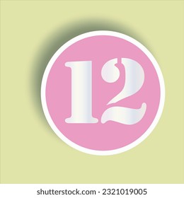 White number on pink circle for house vector.