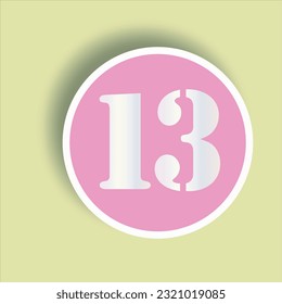White number on pink circle for house vector.