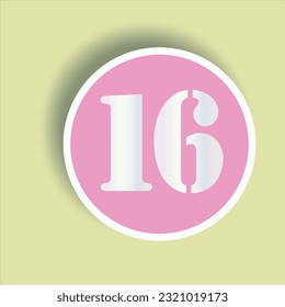 White number on pink circle for house vector.