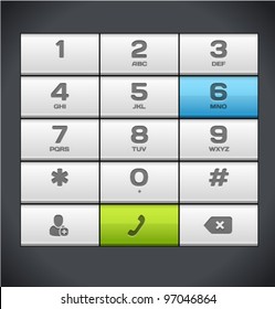 White Number Phone Keypad