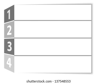 White numbered rows. Vector illustration