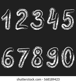 white numbers from zero to nine