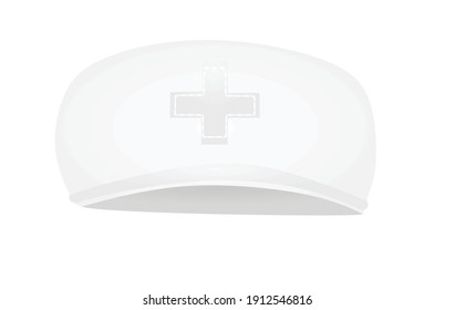White nurse hat. vector illustration