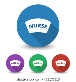 White Nurse icon in different colors set