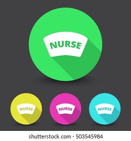 White Nurse icon in different colors set