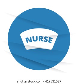 White Nurse icon label on wrinkled paper