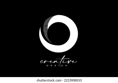 White O Letter Logo Design with Creative letter o made of Black text font Texture Vector. Graphic Icon O Letter Logo illustration.