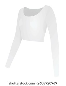 White o neck  crop t shirt. vector