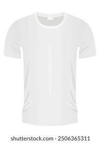 White o neck t shirt. vector illustration