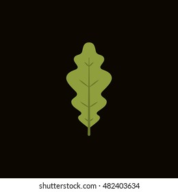 white oak leaf icon in flat style