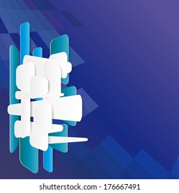  White   object on a blue background