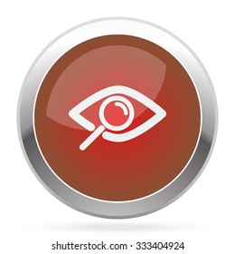 White Observation icon on red web app button