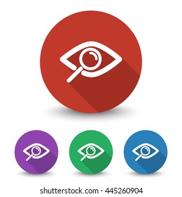 White Observe icon in different colors set