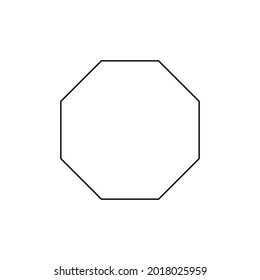white octagon on white background, space
