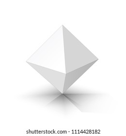 White octahedron. Vector illustrations
