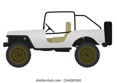 White Off Road Car. Vector