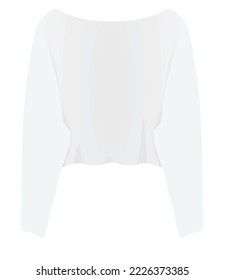 White off shoulder sweater. vector illustration