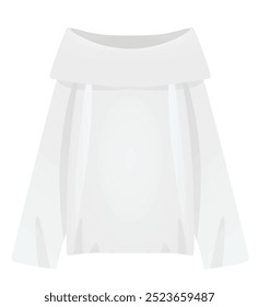 Suéter de hombro blanco. Ilustración vectorial