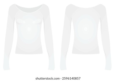 White off shoulder sweater. vector illustration