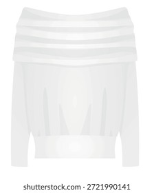 Suéter de hombro blanco. Ilustración vectorial