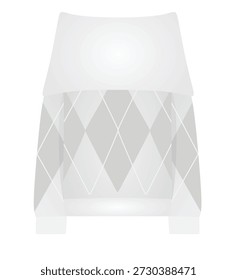 Suéter de hombro blanco. Ilustración vectorial