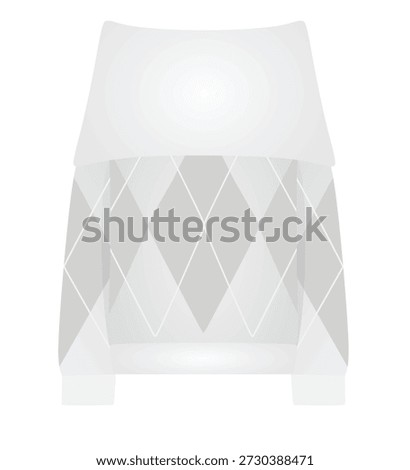 White off shoulder sweater. vector illustration