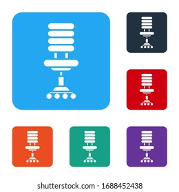 White Office chair icon isolated on white background. Set icons in color square buttons. Vector Illustration