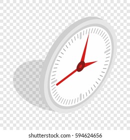 White office clock isometric icon 3d on a transparent background vector illustration