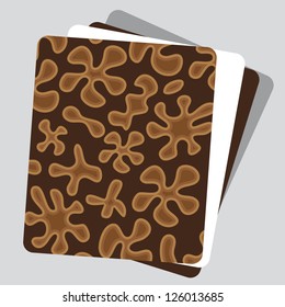white office paper folder is brown with a pattern