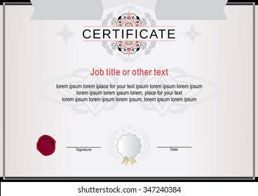 White official certificate with pink design elements