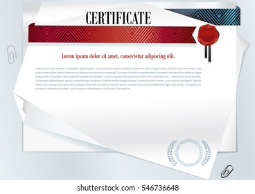 White official certificate and wafer. 